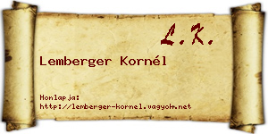 Lemberger Kornél névjegykártya